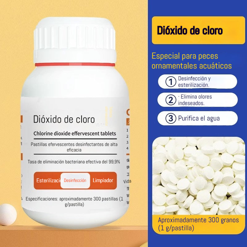 🔥【300 cápsulas/frasco】💊🌊Las tabletas efervescentes de dióxido de cloro son adecuadas para la esterilización y desinfección en estanques de peces y acuarios.
