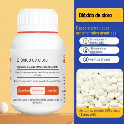 🔥【300 cápsulas/frasco】💊🌊Las tabletas efervescentes de dióxido de cloro son adecuadas para la esterilización y desinfección en estanques de peces y acuarios.