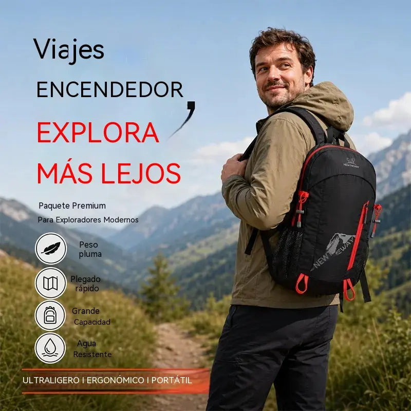 Mochila, mochila plegable para exteriores, mochila de senderismo ligera y resistente al agua.