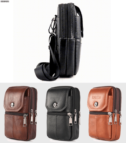 🔥 Bolso portátil para teléfono con diseño híbrido (crossbody y bandolera) para hombre