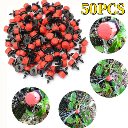 🌱💦【50 piezas】Aspersor de riego con caudal de agua ajustable de 8 orificios