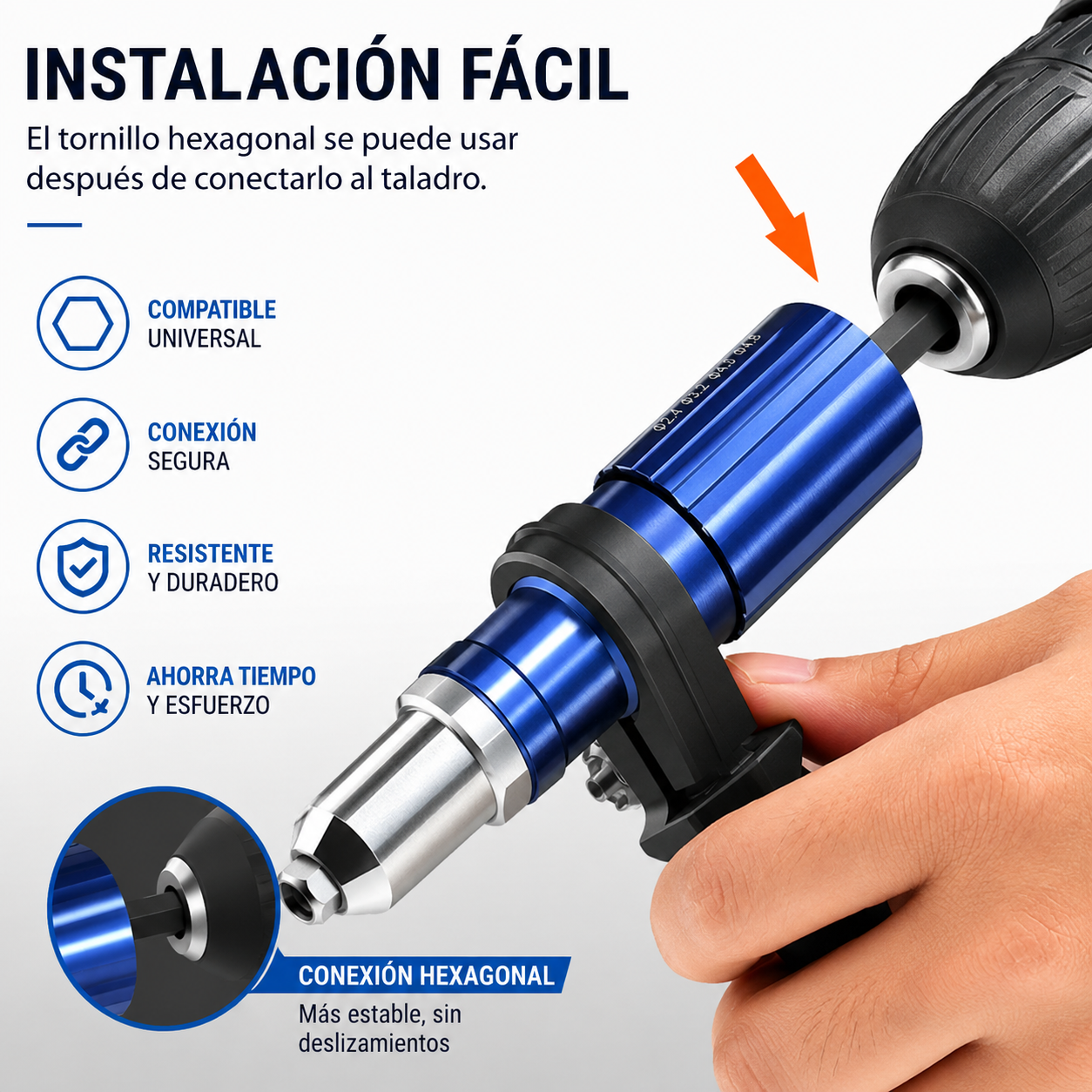🔥Nuevo producto en oferta 🛠️ Junta de conversión de pistola de remache ciego con núcleo de pistola de remache eléctrico profesional