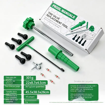 🚰Kit de herramientas para cambio rápido de válvulas de neumáticos de coche