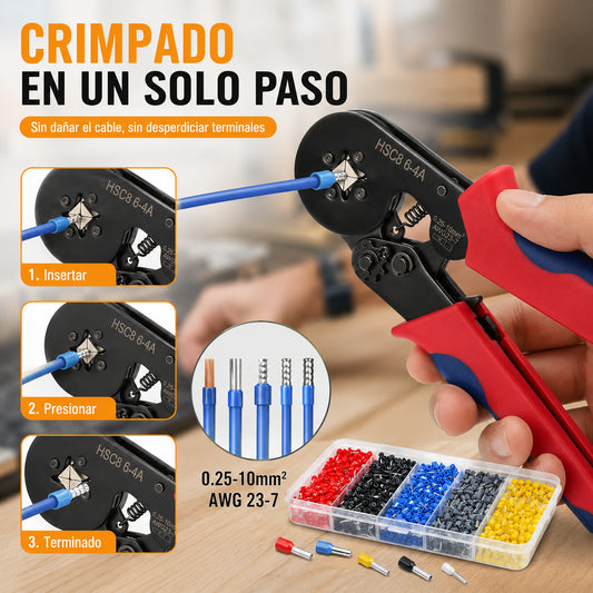 【Alicates+800pcs】Alicates para prensar extremos de tubos