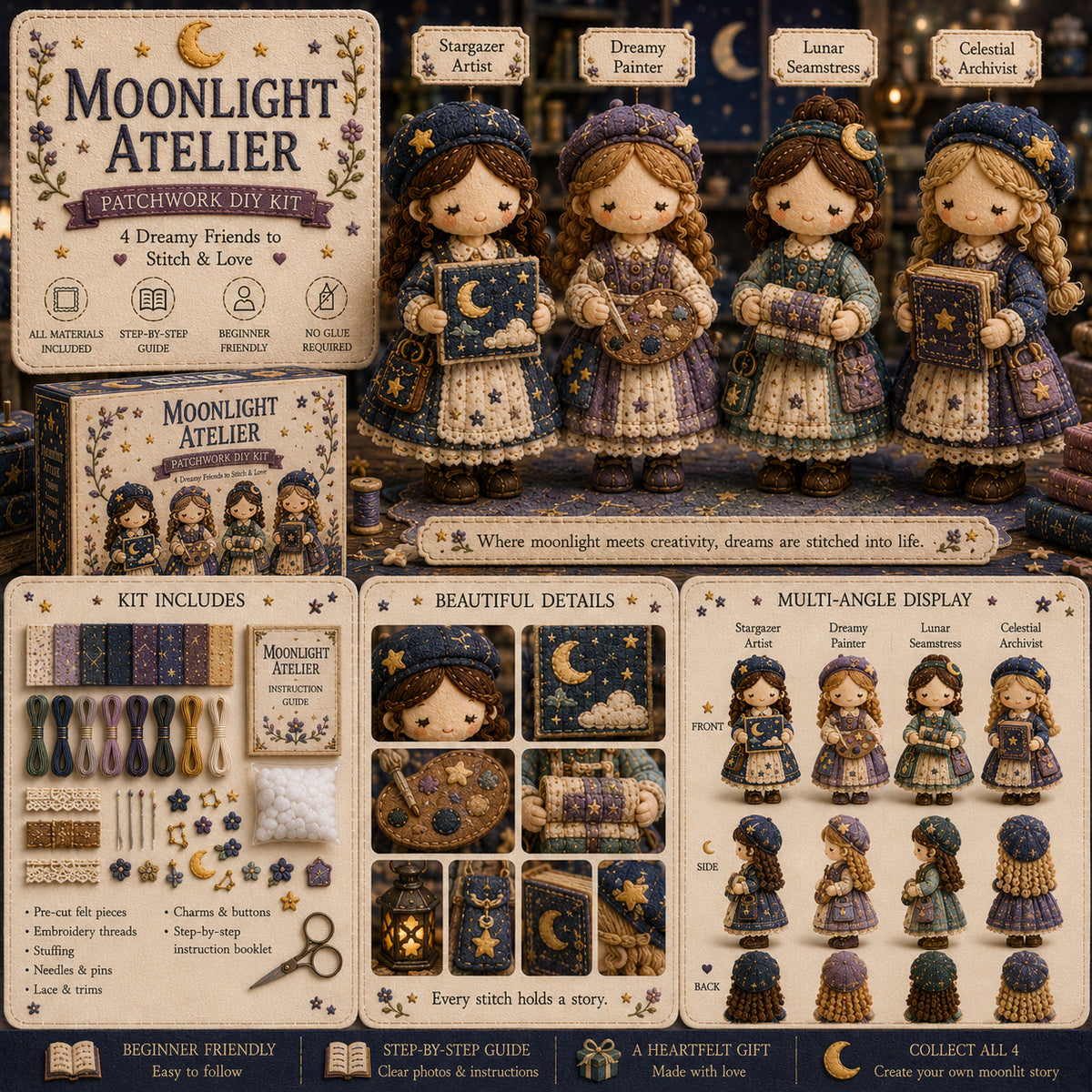 Último día: ¡Disfruta de un 49% de descuento!  Kit de patchwork para armar en miniatura de la serie Mundo en miniatura.