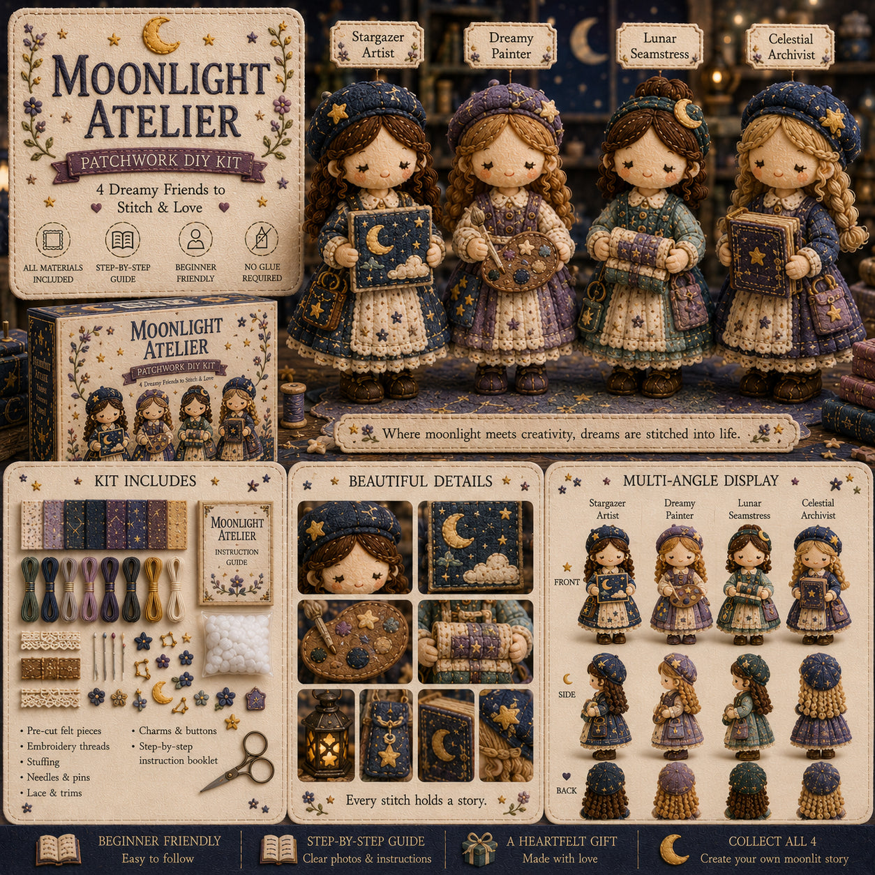 🎁Último día: ¡Disfruta de un 49% de descuento! 🧵 Kit de patchwork para armar en miniatura de la serie Mundo en miniatura.