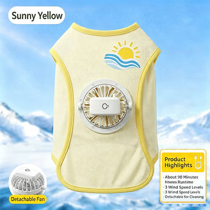 🐶🐱 Nueva ropa para perros con ventilador: chaleco ligero y transpirable con protección solar para el verano, ideal para perros pequeños y medianos.