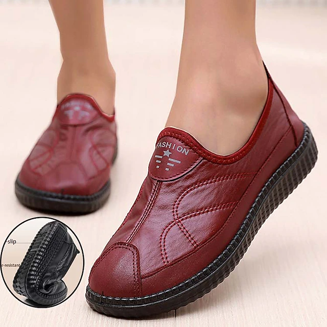 🔥💟🥿【Tallas 36-41】 Zapatos casuales planos de cuero con punta redonda para mujer, modelo 2026