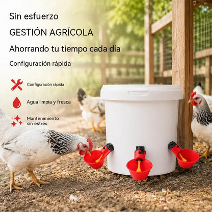 【10 piezas】Bebedero automático de gran capacidad para pollos, a prueba de fugas y desbordamientos, fácil de instalar, que proporciona agua potable limpia.