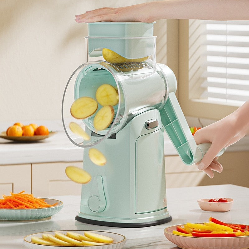 Cortadora de verduras de tambor multifuncional con manivela