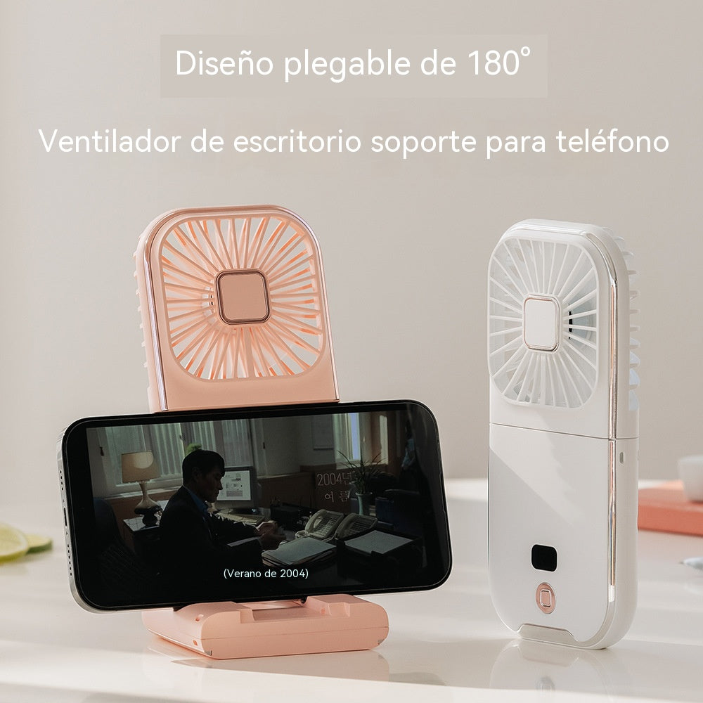 🔥Ventilador portátil plegable 4 en 1 con carga USB de alta velocidad (ventilador/soporte para teléfono/batería externa/refrigeración)