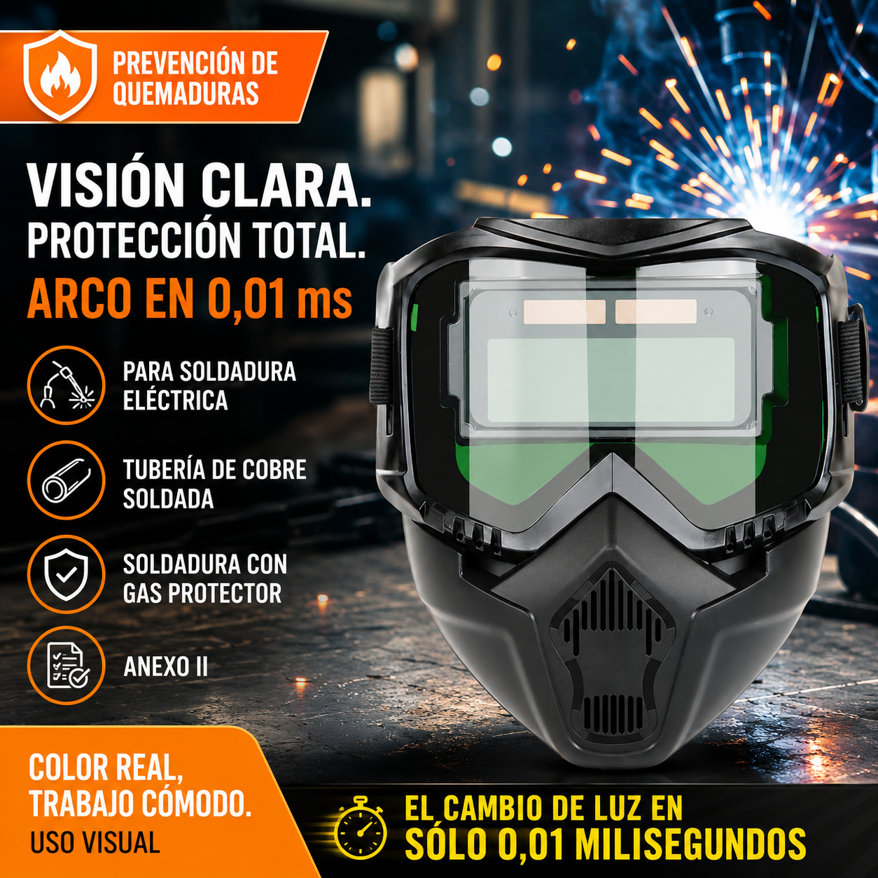 🔥😎Casco de soldadura totalmente automático con cambio de luz y máscara protectora montada en la cabeza para soldadores