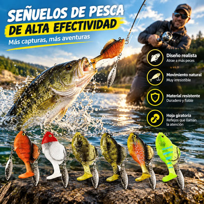 🔥【Juego de 6 piezas-6 colores】🐟Cebo blando para peces/señuelo artificial, para lanzamiento a larga distancia, antienganches, con cola en T y peso de plomo.