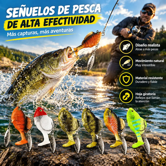 🔥【Juego de 6 piezas-6 colores】🐟Cebo blando para peces/señuelo artificial, para lanzamiento a larga distancia, antienganches, con cola en T y peso de plomo.