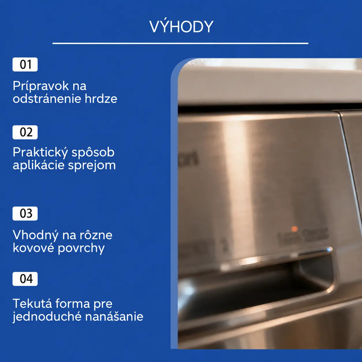✨ Účinný sprej na odstránenie hrdze — jednoduché čistenie a obnovenie lesku pre kovové súčiastky, náradie aj kuchynské povrchy.