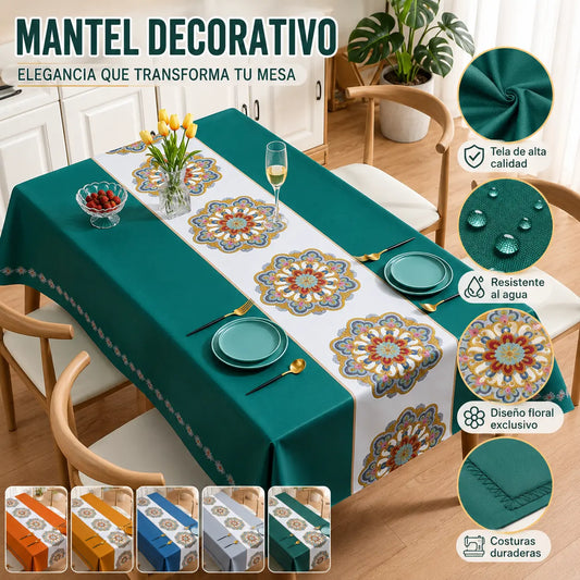 【140*200cm】Mantel de estilo retro de alta gama impermeable, a prueba de aceite y anti-escaldaduras.