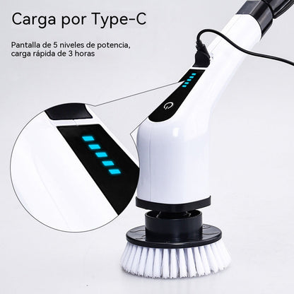 ⚡ Cepillo de limpieza eléctrico giratorio | 7 cabezales · 300 RPM · Resistente al agua IPX5 · Batería de larga duración de 2500 mAh · Facilita las tareas del hogar