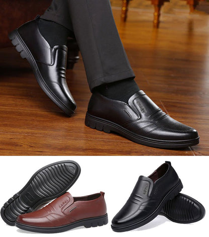 👞【39-44】 Zapatos de cuero para hombre, nuevo estilo 2026, zapatos de cuero casuales para negocios, cuero suave, suela blanda, antideslizantes.