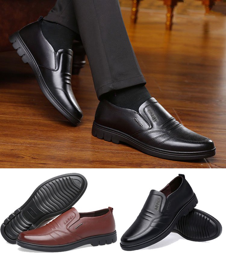 👞【39-44】 Zapatos de cuero para hombre, nuevo estilo 2026, zapatos de cuero casuales para negocios, cuero suave, suela blanda, antideslizantes.