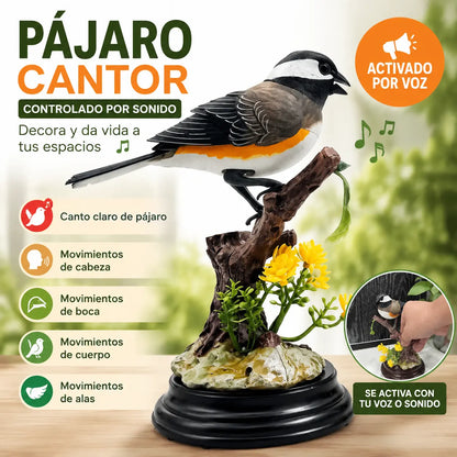 🦜🐦🐦【Ventas calientes recientes】Adornos de pájaros creativos, lindos y controlados por voz para decoración de escritorio de habitación.
