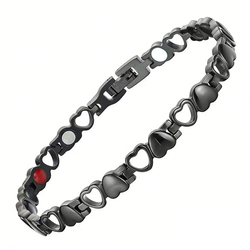 ❤️✨Esta elegante pulsera de oro de 18 quilates con forma de corazón tiene energía magnética, promueve la circulación sanguínea y es cómoda de llevar.✅