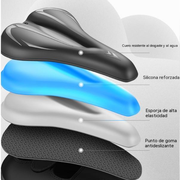 Funda para sillín de bicicleta de montaña, fabricada en cuero de silicona grueso e impermeable, ultrasuave.