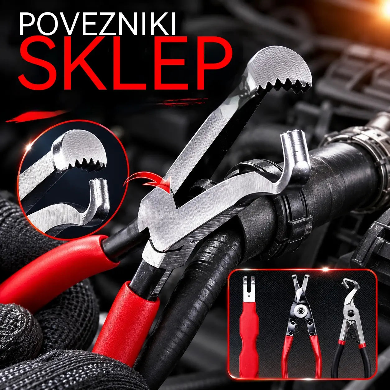 【3-delni komplet】Večfunkcijski komplet klešč za popravilo avtomobilov [klešče za sponke + orodje za dvigovanje + klešče za akumulatorske priključke]