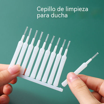 【10 cajas/100 unidades】Cepillo de limpieza multifuncional para cabezales de ducha y grifos: elimina la suciedad incrustada.