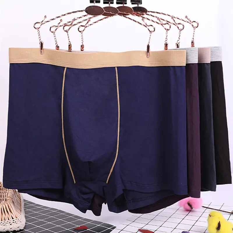 【4 piezas】【XL-9XL】Calzoncillos bóxer cómodos para hombre, de algodón puro, transpirables, elásticos y muy suaves.【45kg-150kg】