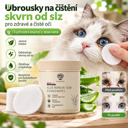 🐕🐈Čisticí ubrousky na skvrny od očí domácích mazlíčků 🔥Odstraňuje skvrny od slz🔥