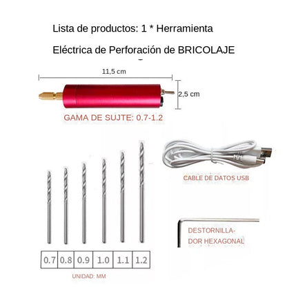 Mini taladro manual eléctrico USB, mini amoladora eléctrica DIY