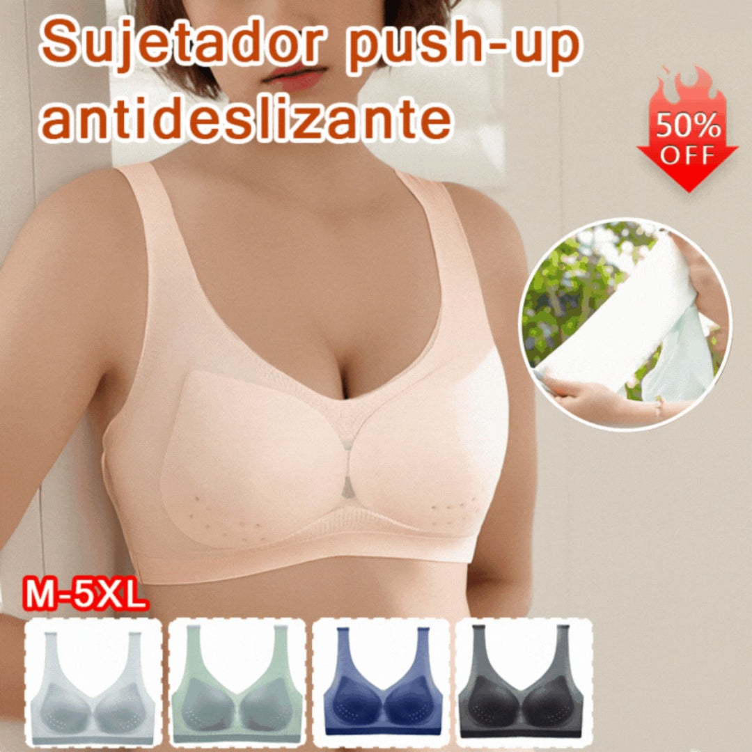 【3 piezas】【40-120 kg】2026 sujetador push-up de seda helada sin costuras