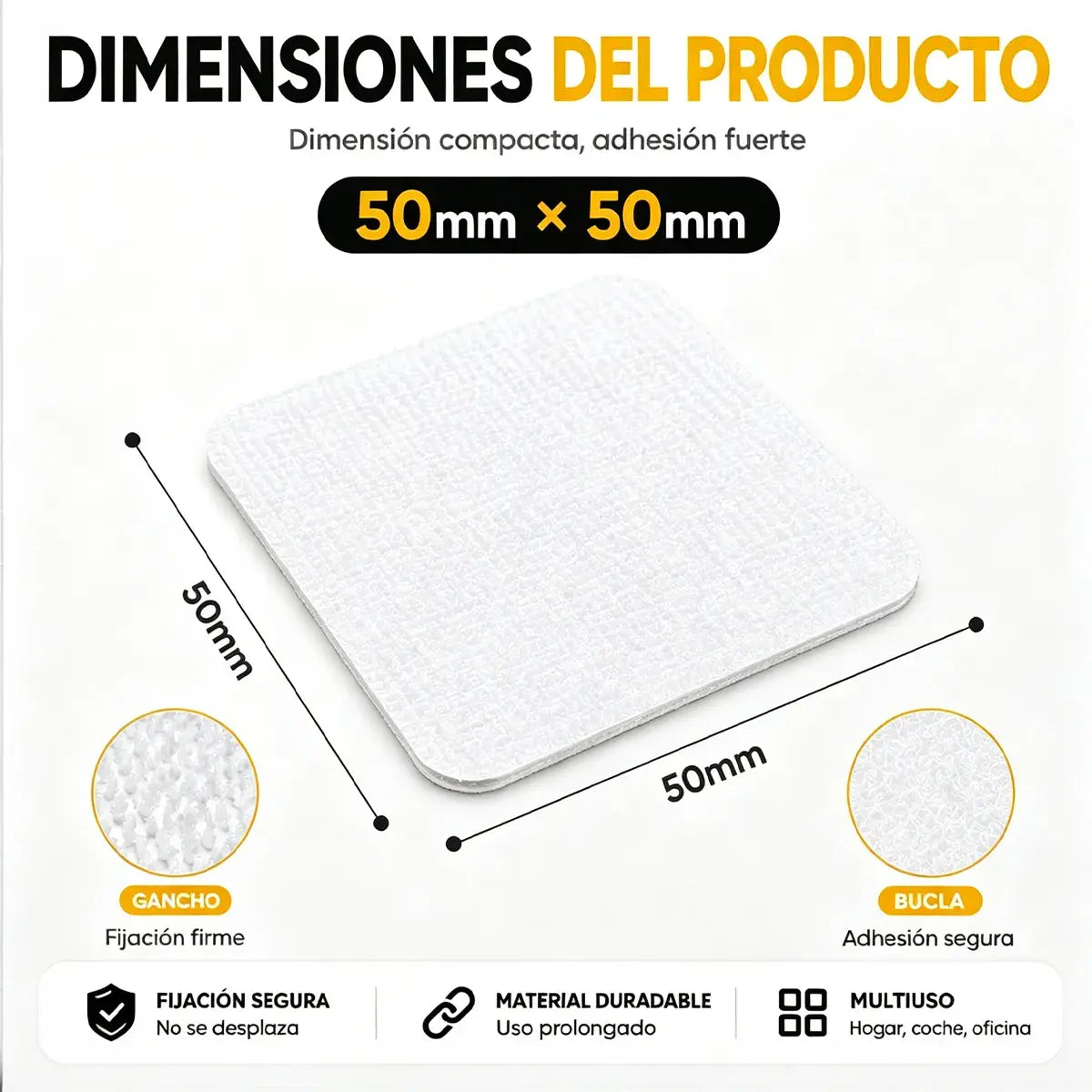 （50 pares）🛋️ Cinta de Velcro Adhesiva de Alta Resistencia – Fijación Antideslizante para Sofás, Alfombras, Cojines y Alfombrillas | Sin Taladros y Fácil de Instalar