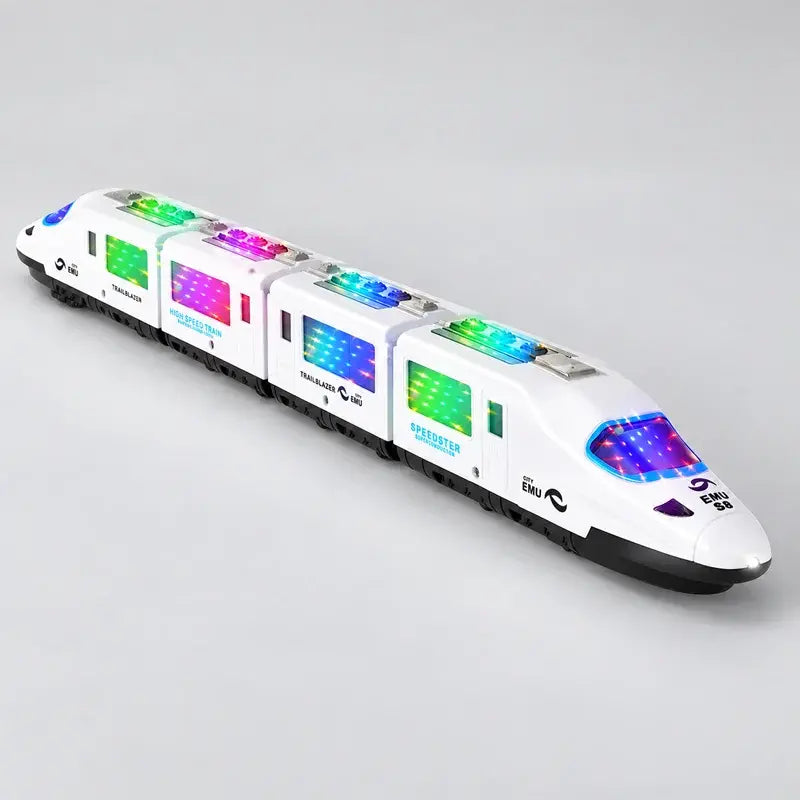 🚄✨ Tren Eléctrico de Juguete para Niños | Tren de Alta Velocidad con Luces 4D, Música y Movimiento Omnidireccional