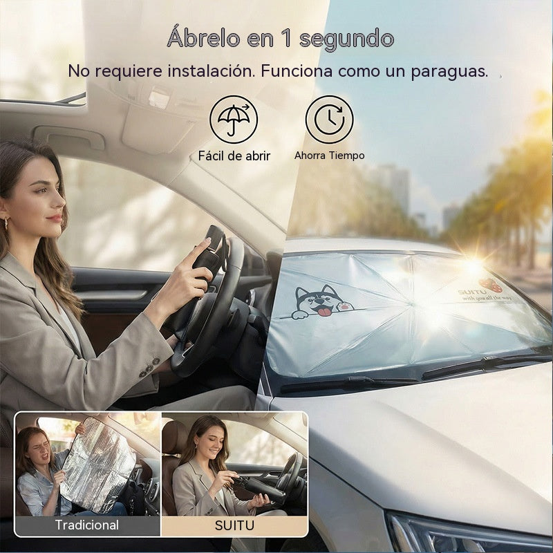 🚗 ¡50% de descuento ahora! ☀️ Parasol para coche: aislamiento térmico eficaz, protección contra rayos UV y protector de parabrisas fácil de plegar.