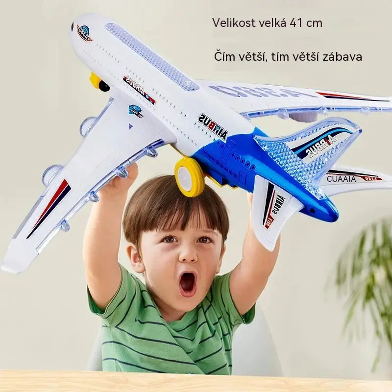 🥳🔥 Nabídka za poloviční cenu! 📣✈️ Model elektrického letadla s realistickými zvuky motoru a blikajícími LED světly.