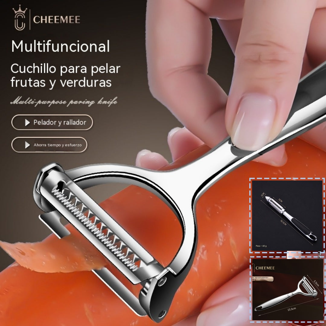 【Compra 1 y llévate 1 gratis】Pelador multifuncional 5 en 1 de acero inoxidable para uso en la cocina.