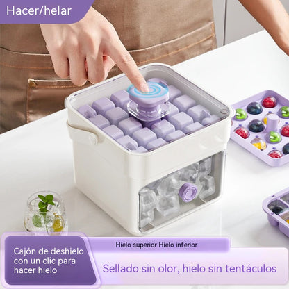 ✨🧊 Máquina de hielo portátil | Con tapa y recipiente para almacenar hielo (hace 50 cubitos de hielo a la vez)