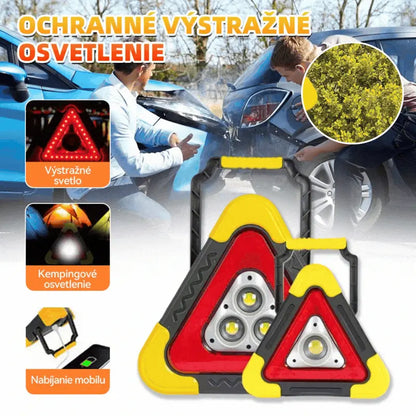 Luz de advertencia triangular solar de emergencia tres en uno