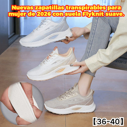 ✨【36-40】🔥👟Nuevos zapatos transpirables para mujer 2026 con suela Flyknit suave