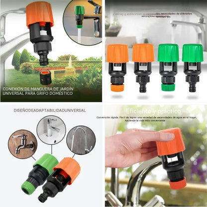 🎉¡Descuento por tiempo limitado! 🚿🌿Adaptador de grifo a manguera para jardín, balcón y coche | Fácil instalación | Sin fugas | Naranja/Verde✨🚿