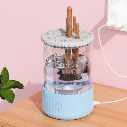 limpiador automático de cepillos de maquillaje: limpieza profunda en 3 minutos, compacto y portátil para viajes, carga usb con funcionamiento silencioso