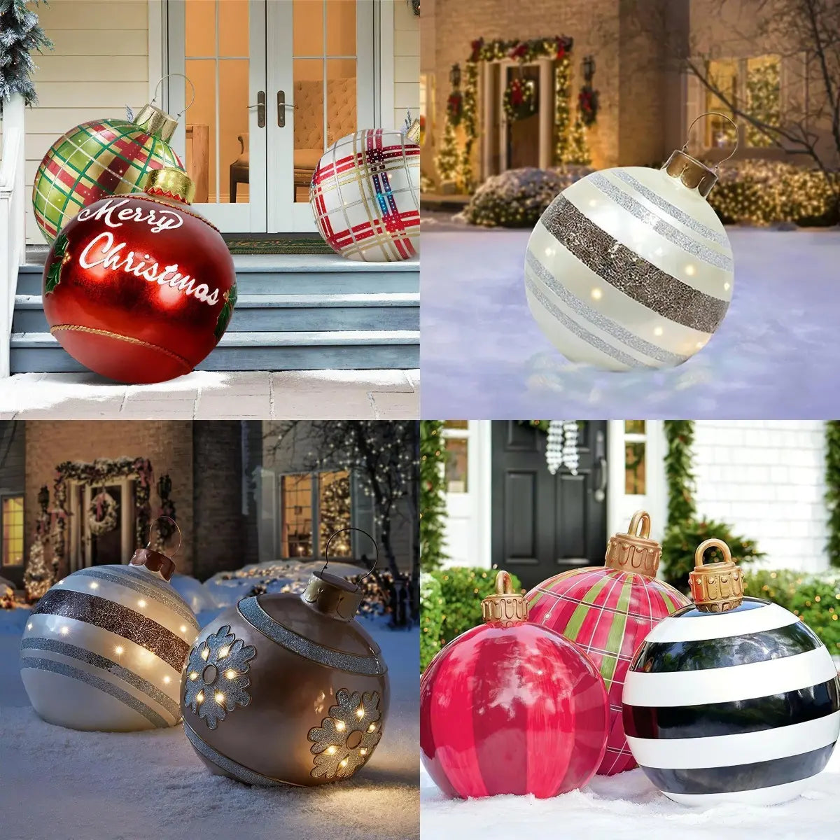 🎃🎅【50%OFF】👻🎄 Bola decorativa inflable de PVC para exteriores – perfecta para Halloween y Navidad