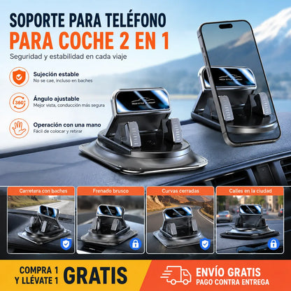 🔥【50%OFF】🚗 Seguro e inteligente: ¡El soporte de teléfono para coche 2 en 1 definitivo! 🚗