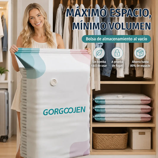 🧳 5 artículos por 28 euros 💨 Bolsa de almacenamiento al vacío grande y compresible: no requiere bomba, es a prueba de fugas e ideal para ahorrar espacio en maletas y en casa ✈️