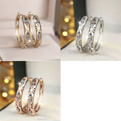 📢📢Compra 1 y llévate 2 gratis ⏰ Pendientes de aro huecos con circonita brillante