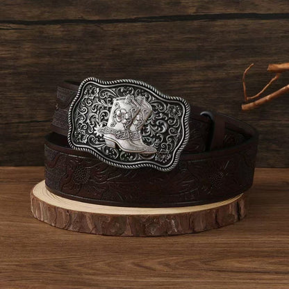 🔥Cinturón con adorno de cabeza de toro en relieve retro de moda para hombres