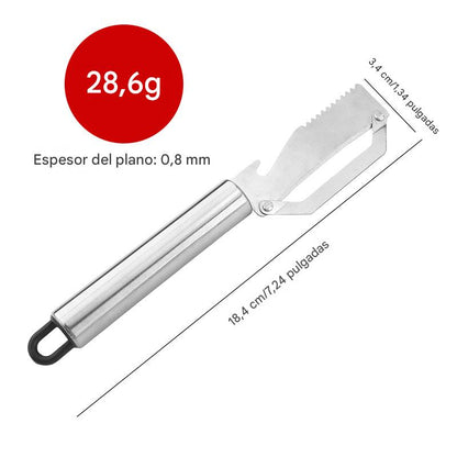 ✅【¡Compra 1 y llévate 1 gratis!】🧅🔪 Pelador de cocina multifuncional 3 en 1: ¡Pela, corta y abre tapones de botellas! 🔥