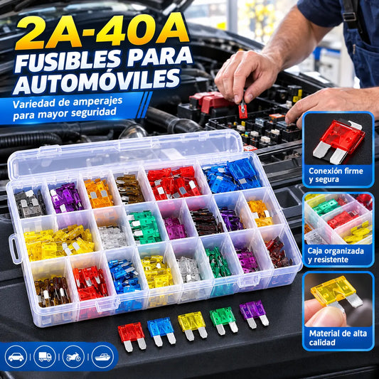 【1 cajas/100 piezas】Kit de inserción de fusibles para automóviles, combinación de láminas de zinc para fusibles de automóviles