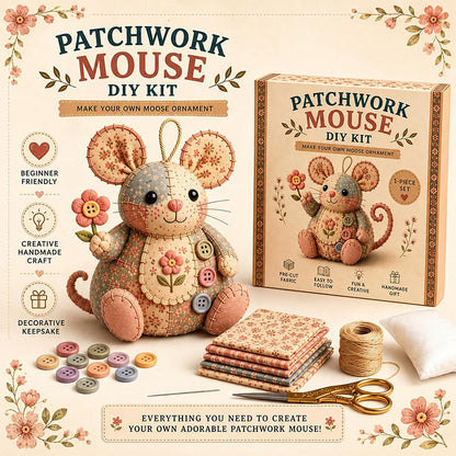 🐭🧵 Kit de bricolaje para ratón patchwork